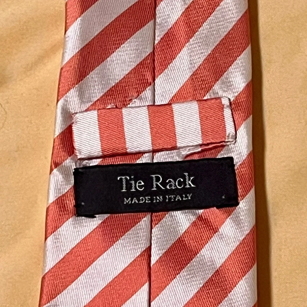 EUC Tie Rack Orange Striped Necktie 👔 - Picture 2 of 2